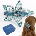 Mistofu DIY Copper Wire Metal Hand-woven High-level design Barrettes Elegant Hair Accessories, Gifts for Women Girls (teal-a) - color: teal-a