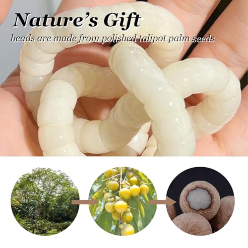 Fidget Bracelet Natural Bodhi Seeds Beaded Bracelets Zen Fidget Stretch Bracelets Alleviate Anxiety Stress Protection Healing Bodhi Jewelry Gifts for Women Men - color: B1:Fidget Bracelet