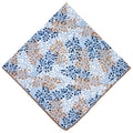 21x21 inches 100% Cotton Bandana for Women - Soft Square Scarf, Multi-Purpose Head Covering, Hair Bandana - color: P07-leaves on Blue