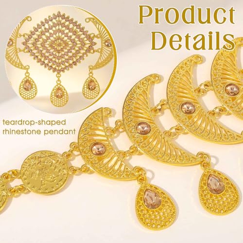 ELABEST Gold Waist Chain Rhinestone Belly Dance Chain Crystal Tassel Dance Jewelry for Women - style: Gold-A