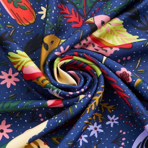 QIUTIMIY 35"x35" Like Silk Head Scarf for Women Satin Feel Large Square Scarf for Hair Wrapping and Sleeping Fashion Bandana - color: (90cm)square Scarf 16