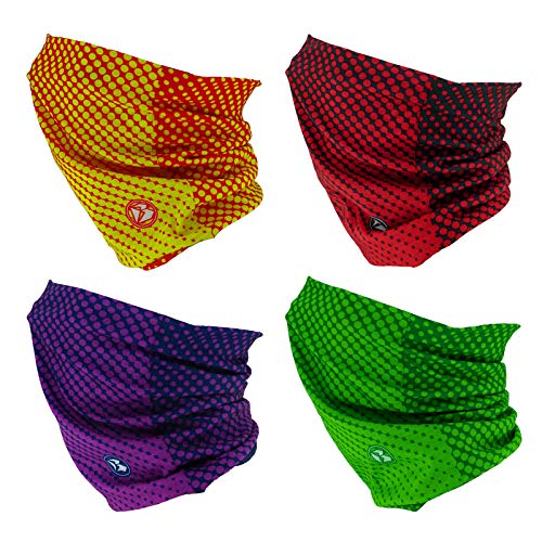 4 Headband Bandana Balaclava Half Face Mask Shield Head Hair Scarf Neck Gaiter Hat Multipurpose For WoMen Men Breathable Reusable Washable Green Orange Purple Red Black Gradient Color - color: 4x Gradient Color Face Mask