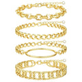 TEN MIRO 16k Chunky Gold Plated Bracelets for Women Non Tarnish, Womens Gold Plated Bracelets Stack Layered Chunky Chain Bracelets Waterproof Bangle Cuff Bracelet Mothers' Day Jewelry Gifts