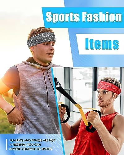 18 Pcs Sports Sweatbands for Men Women Camo Headbands Workout Non Slip Headbands Breathable Head Band Fitness Stretchy Unisex Hairband for Yoga Running Cycling Ball - color: Vintage Colors