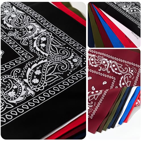 Raylarnia 8 PCS 100% Cotton Bandanas, 22 Inchs Multi-Purpose Bandana Scarfs Headbands for Men and Women - color: 4-pink/4-hot Pink