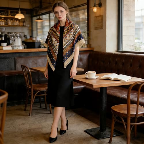 41" Large Square Scarf Hairscarf Fashion Scarves Hair Wrapping Scarfs Night Sleeping Headscarf for Women B06 - color: B0614