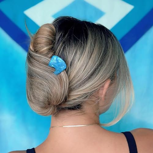 Camila Paris CP3165 French Twist Stick Clip Pins, Light Blue, Wavy Hair Pin U-Shaped Hair Fork for Girls Spiral Updo Chignon Bun Holder, Flexible Styling Hair Accessories for Women, Made in France - color: 2-Prong Light Blue
