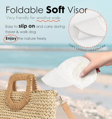 Hachapy Soft Newsboy Cap for Women Slip on Headwear Summer - color: White