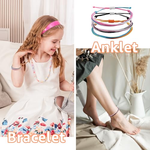 Oubaka 12pcs Woven Wrap Friendship Bracelets Handmade Braided Bracelet Adjustable Colorful String Bracelet Boho Bracelets Handmade Boho Braided Friendship Anklets for Women Men Christmas Party Gifts