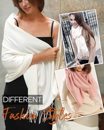 FURTALK Pashmina Shawl Wraps for Women Evening Dresses Blanket Scarves Fashion Scarf Wedding Gifts - color: 11-blush Pink