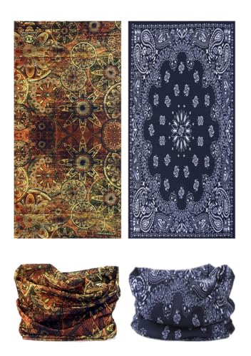 Head Wrap Headwear Headband Bandana Face Mask magic scarf for men & women - color: 12pcs. Boho