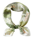 STARWHISPER 100% Pure Mulberry Silk Square Scarf-27''x27 Lightweight Hair Scarves Headscarf Night Sleeping with Gift Packed - color: Green Harmony