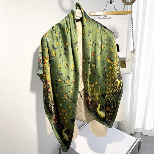 K-Elewon Large Square Scarf 43" Silk Scarf Fashion Scarves Silk Feeling Hair Wrapping Scarfs Night Sleeping Headscarf - color: Vb16