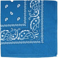 Raylarnia Bandana Multi-Purpose 100% Cotton Headbands for Women, 22 inch Paisley Cowboy Bandanas for Men - color: Turquoise