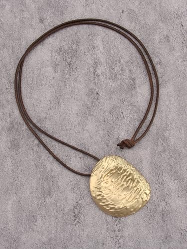 Boho Necklaces for Women Chunky Circle Necklace Layered Boho Circle Leather Choker Necklace Long Vintage Necklaces Bohemian Jewlery Gifts - style: Big Hippie Necklace
