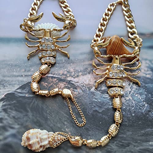 Scorpio Ankle Bracelets Anklets Costume Jewelry for Women - Sparkling Gold Scorpion Charm Rhinestone Sexy Feet Jewelry for Beach Wedding Summer Prom