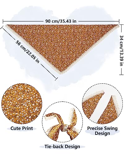 AWAYTR 3Pcs Hair Bandanas Head Kerchief for Women Girls Tie-Back Boho Hair Scarf Headband Bandana Triangle Head Scarf - color: Floral - Yellow / Black / Beige