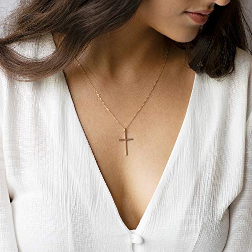 MEVECCO Dainty Gold Cross Necklace for Women - 18K Gold Plated Delicate Minimalist Cubic Zircon Cross Necklaces Cute Faith/Crucifix Jewelry Gift - style: Cross-3