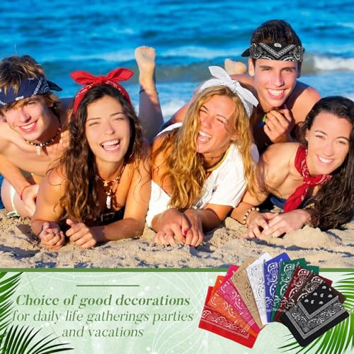 Handepo 150 Pcs Bandanas Bulk, Colorful Paisley Bandanas Unisex Head Wrap Scarf Cowboy Headband Handkerchief - color: Multi