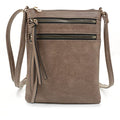 DELUXITY Crossbody Purse Bag Shoulder Bag Multi Pocket Zipper Purse - color: Dark Taupe