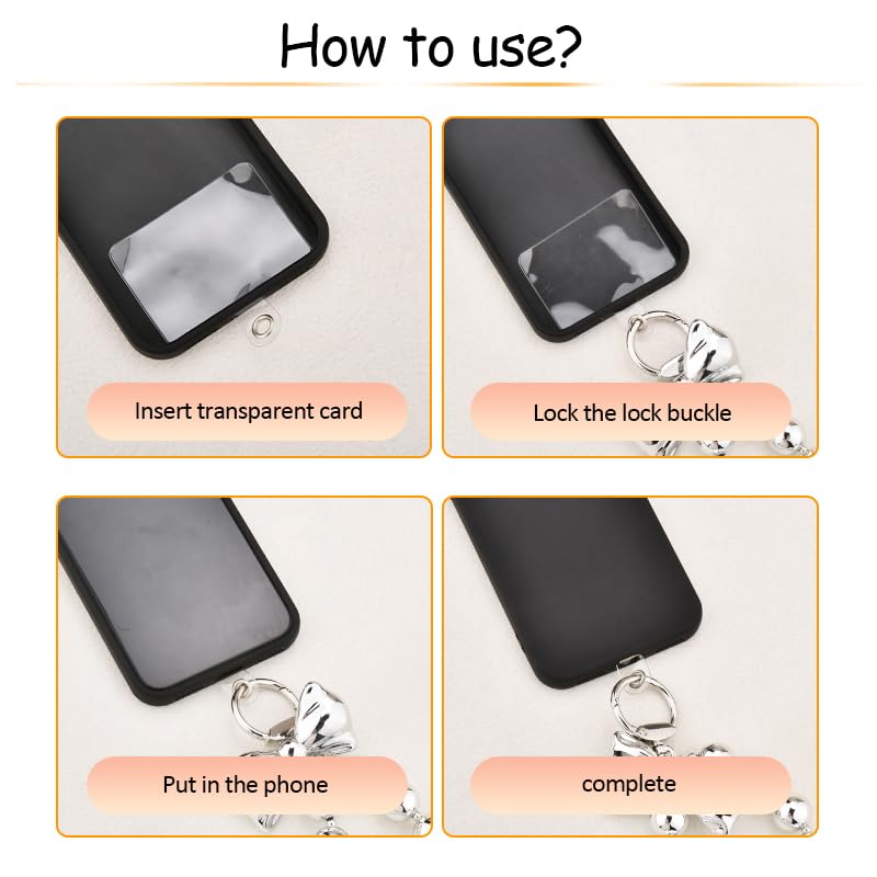 YangQian Phone Accessories Beaded Wrist Strap Case Lanyard Decoration Wristlet Keychain - color: Bow Knot Keychain