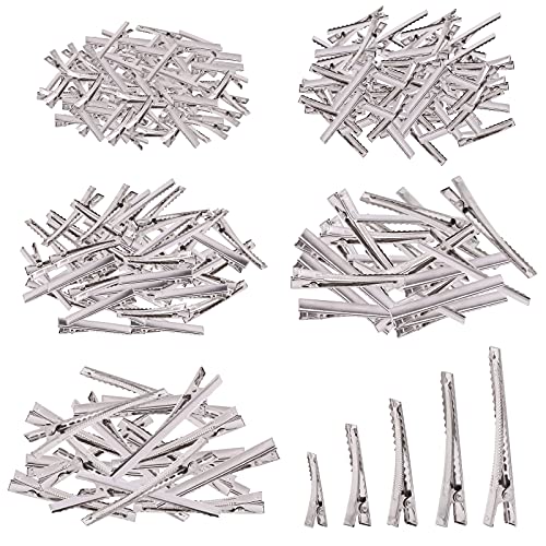 270Pcs 5 Sizes Alligator Hair Clips Bulk Silver Single Prong Hair Clips For Bows Making Hair Pins For Sectioning Hair Styling And Sectioning Hairdressing DIY Crafts - size: 1 Count (Pack of 270)