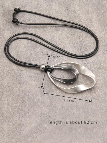JAOYU Bohemian Necklaces for Women Leather Necklace Wood Pendant Choker Long Brown Necklace Chunky Circle Boho Hippie Jewelry - style: Bohemian Necklaces