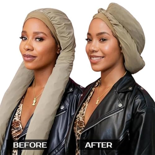 Bonnet for Braids, Braid Bonnets for Sleeping Women, Long Hair for Women, 2 in 1 Hair & Braids Protection - color: Skin