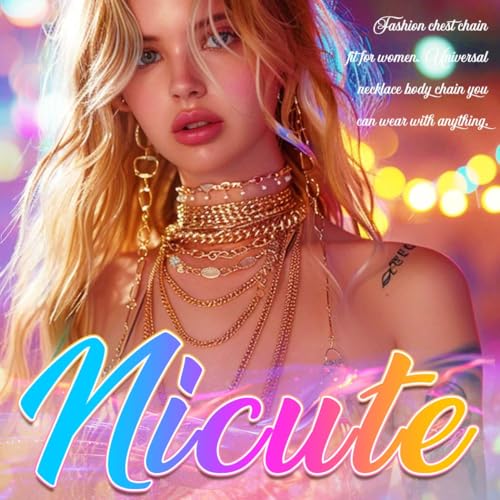 Nicute Women's Gold Body Chain Tassel Sequin Bra Chain Layered Beach Body Accessories for Women