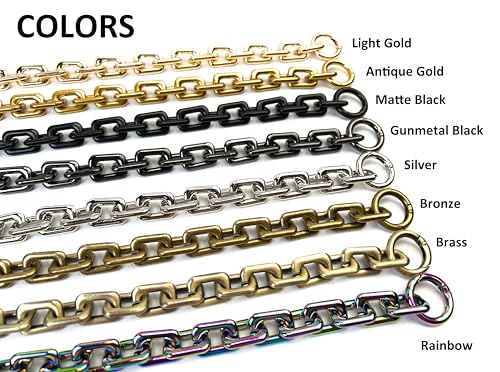 VersaKits 33.85'' Gunmetal Black Heavyweight Chunky Purse Chain Strap | Premium Zinc Alloy Luxury-Inspired Design Wear-Resistant Finish Easy Clip-On Installation DIY Bag Upgrades - color: Gunmetal Black, size: 33.85''(86cm)
