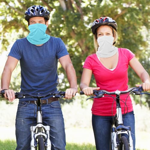 Geyoga 6 Pieces Summer UV Protection Cooling Neck Gaiter Face Clothing Neck Gaiter Mask Scarf Sunscreen Breathable Bandana - color: Blue