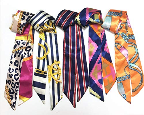 kcctoo 2/6/10Pack Scarf Bags for Women Handbag Scarfs Band Hair Neck Scarves Fashion Gifts - color: Blue Multi Color - 10pcs