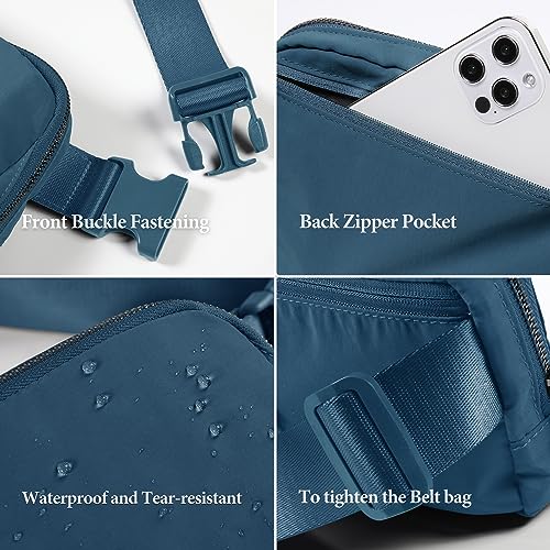 ODODOS Unisex Mini Belt Bag with Adjustable Strap Small Fanny Pack for Workout Running Traveling Hiking, Navy Blue - color: Navy Blue