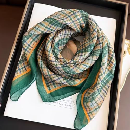 Cotton Like Bandana in Bulk, Head Scarf, Headband, Head wrap, Hair Neck Scarf for Women 22 x 22 inch - color: Bib05 Plaid 4pcs
