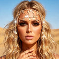 CAKURE Boho Sequin Head Chain Gold Headpiece Chain Forehead Chain Jewelry Festival Halloween Hair Accessories for Women