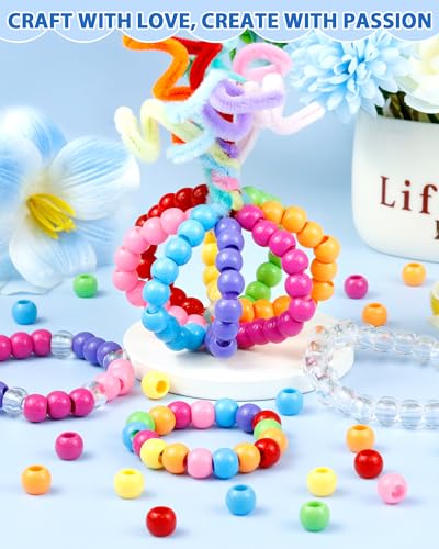 FIVEIZERO 260PCS Large Hole Hair Beads, 10x12mm Acrylic Pony Beads for Hair Braids, Bulk Pack - Mixed Colors for Bracelets & DIY - color: Mixed Color