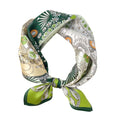 FEIBOON Mulberry Silk Scarfs Neck Scarf 21" Small Square Scarfs hair scarf bandana Neckerchief Headscarf for Women - color: Green Flower