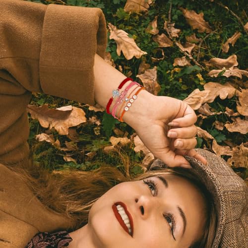 Beach Summer Ankle Bracelet for Women Handmade Braided Adjustable String Anklets Waterproof Surfer Bracelet - color: Fall