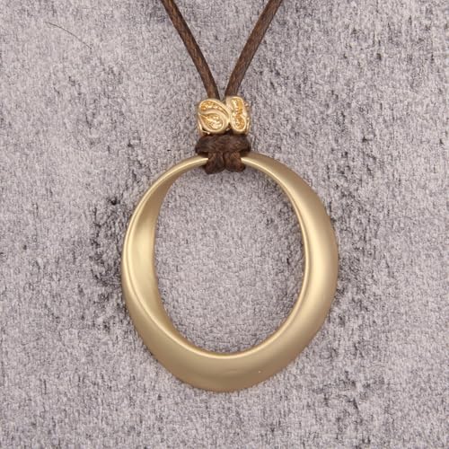 Leather Necklace for Women Vintage Boho Necklaces Black Cord Choker With Pendant Casual Chunky Leather Necklace Trendy - style: Big Pendant Necklace