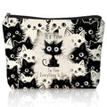 Funny Cat Makeup Bag for Women & Teen Girls, It's Fine I'm Fine Everything Fine Travel Pouches for Toiletries, Kitty Cosmetic Zipper Travel Toiletry Bag, Cute Black Cat Gifts for Cats Gifts Lovers - color: 02-Cat(04)