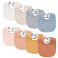 Konssy Muslin Baby Bibs 8 Pack Baby Bandana Drool Bibs Cotton for Unisex Boys and Girls, Soft Absorbent Set for Teething and Drooling - color: Pink