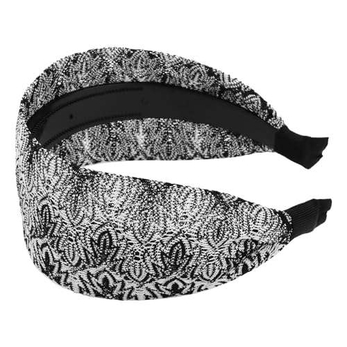 Gray Headband for Women, Boho Wide Headbands Thick Headbands with Teeth, Large Head Bands for Women's Hair Turban Hairbands Hair Accessories for Women