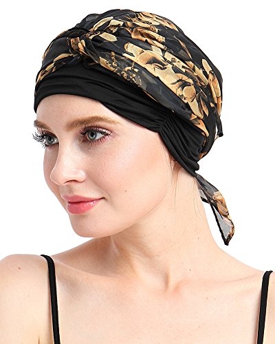 Chemo Headwear Turbans for Women Long Hair Head Scarf Headwraps Cancer Hats - color: Autumn Day