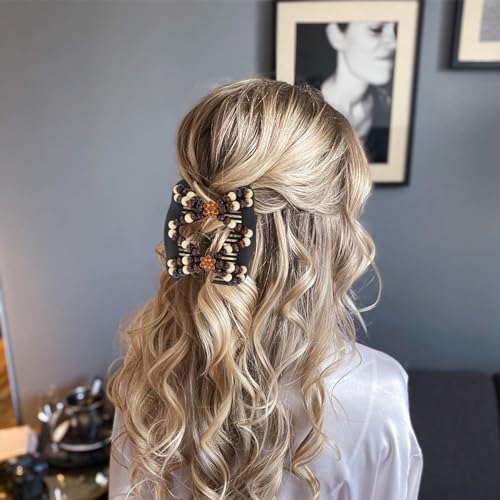 Suptizizkz 5 Pieces Stretchy Magic Hair Comb Adjustable Elastic Comb Hair Clip for Women Girls No Crease Hair Pins Vintage Hair Bun Maker Hair Accessories for Curly Thick Wavy Hair Ponytail, Mixed - color: Mixed