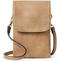 BOSTANTEN Vegan Leather Crossbody Bags for Women Designer Cell Phone Bag Wallet Purses Adjustable Strap - color: A-07-camel Brown