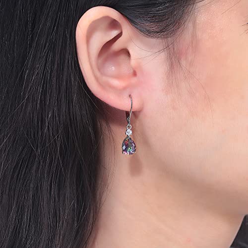 CiNily Teardrop Leverback Dangle Earrings for Women Hypoallergenic 14K Gold Plated Cubic Zircon Drop Earrings Fashion Crystal Earrings for Girls Jewelry Christmas Gifts - color: Dangle
