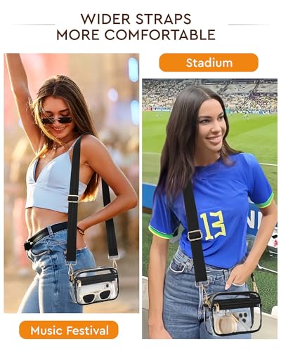 HULISEN Clear Bag for Stadium Events, Clear Purses for Women Stadium Crossbody, Transparent Handbag for Concerts & Sports Fan - style: A15