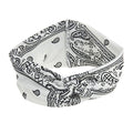 Assorted Paisley Print Wide Bandana Knot Headbands Criss Cross Head Wrap Hair Band (White) - color: White