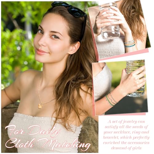 49 Pcs Boho Jewelry Set for Women, Surfer Wave Friendship Bracelets Layered Necklace Hair Clip, Summer Beach Gift - style: Cool