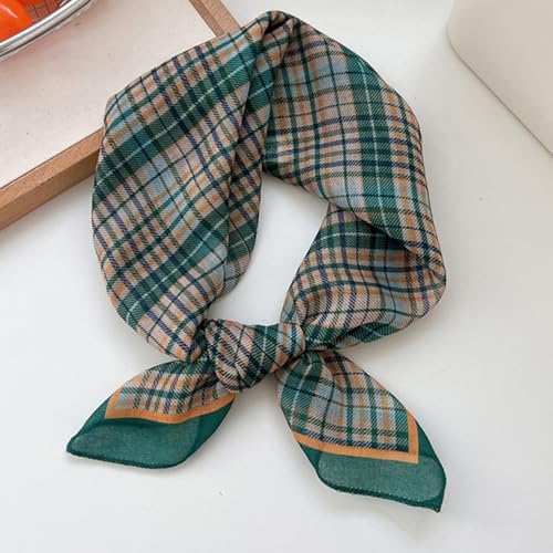 Cotton Like Bandana in Bulk, Head Scarf, Headband, Head wrap, Hair Neck Scarf for Women 22 x 22 inch - color: Bib05 Plaid 4pcs